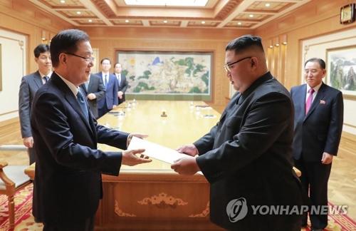 金正恩會見韓總統特使團 重申朝鮮半島無核化意志