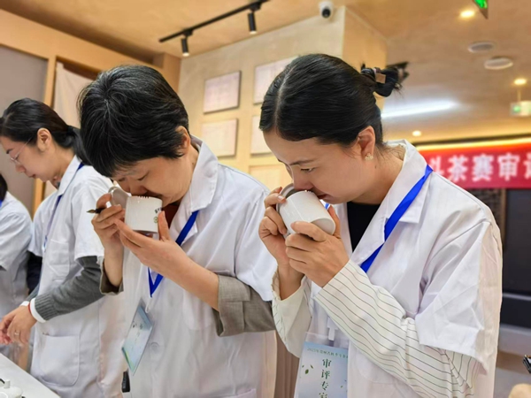 2025年貴州省秋季鬥茶賽專家審評會啟幕 2025年貴州省秋季鬥茶賽專家審評會啟幕_fororder_對茶樣的香氣進行評審。