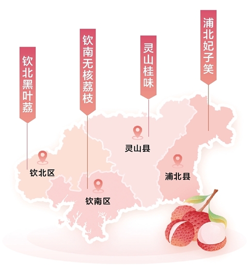 最是荔紅誘人時，願風吹你到欽州