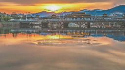 南平政和縣：水潤山城霞滿天