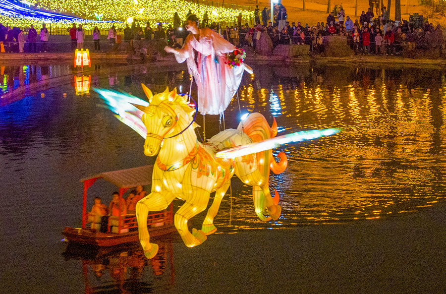 洛陽元宵氛圍拉滿!隋唐城遺址植物園裏賞花燈看打鐵花 流光溢彩鬧佳節