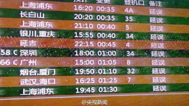 吉林長春機場航班大面積延誤