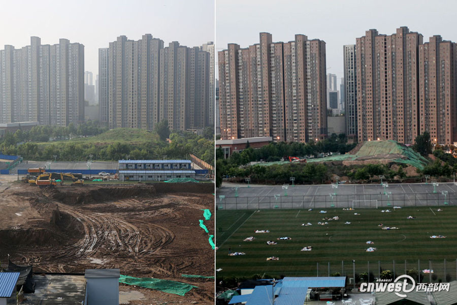 焦點圖 顯示圖在稿件最下方】開學了這所大學的足球場卻沒了 滿滿的都是回憶
