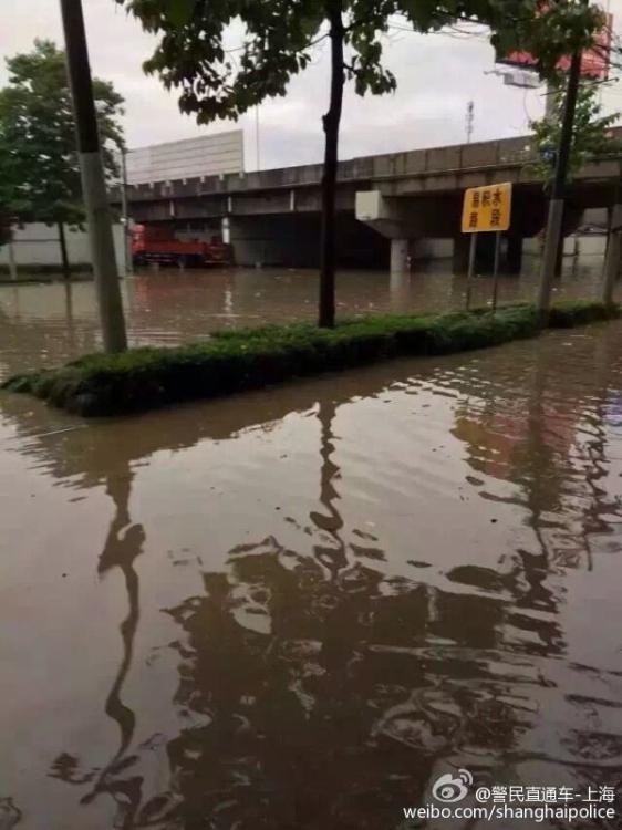 上海遭暴雨襲擊 市民出門直接觀“海景”