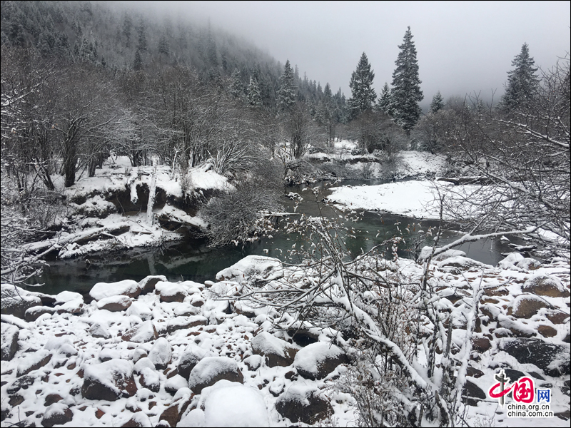 大雪裝扮的初冬 達古冰山開啟冰雪童話世界
