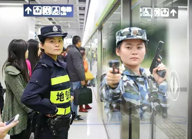 西沙雙槍女兵變身女特警 槍口頂在掏傢夥嫌犯頭上