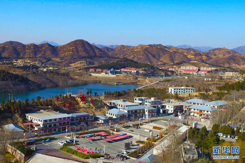 航拍西柏坡村 依託紅色旅遊建設美麗鄉村