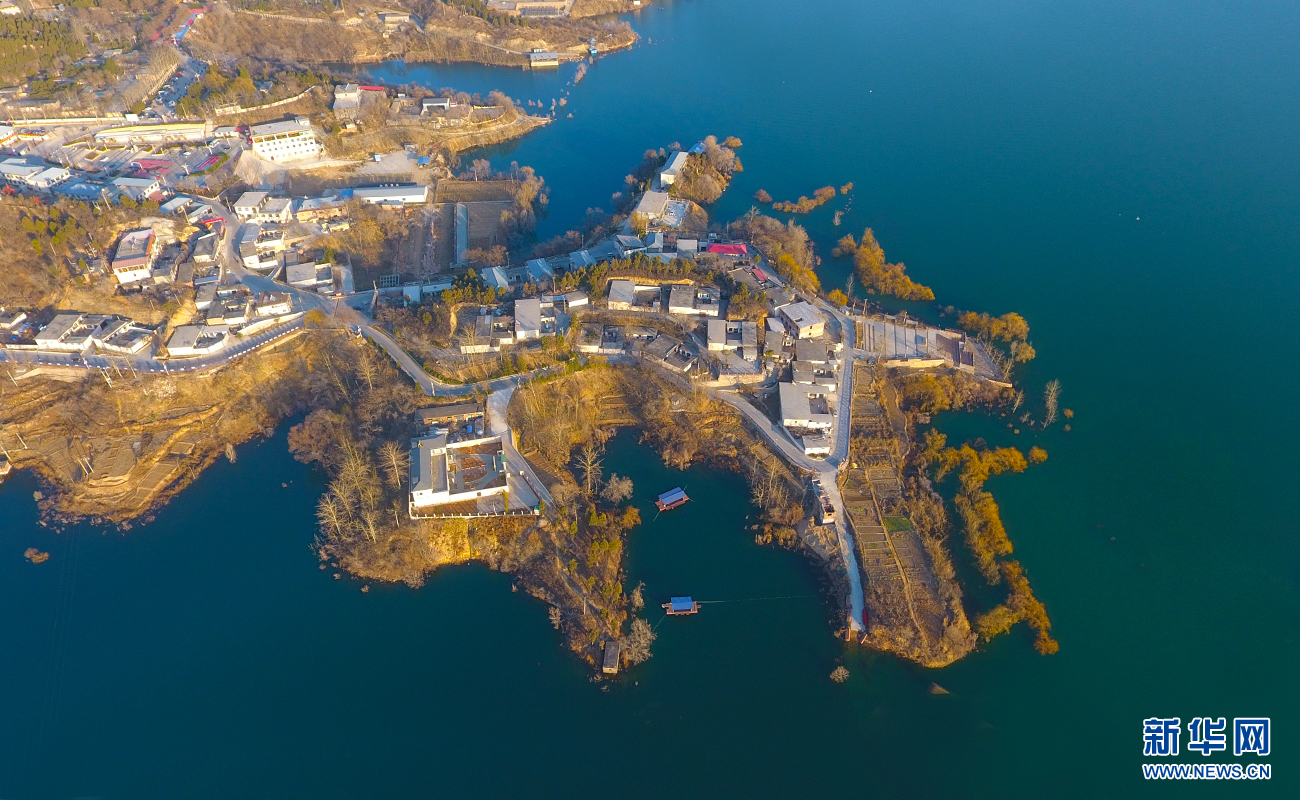 航拍西柏坡村 依託紅色旅遊建設美麗鄉村