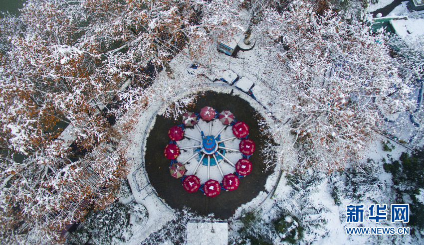 航拍合肥：雪中畫