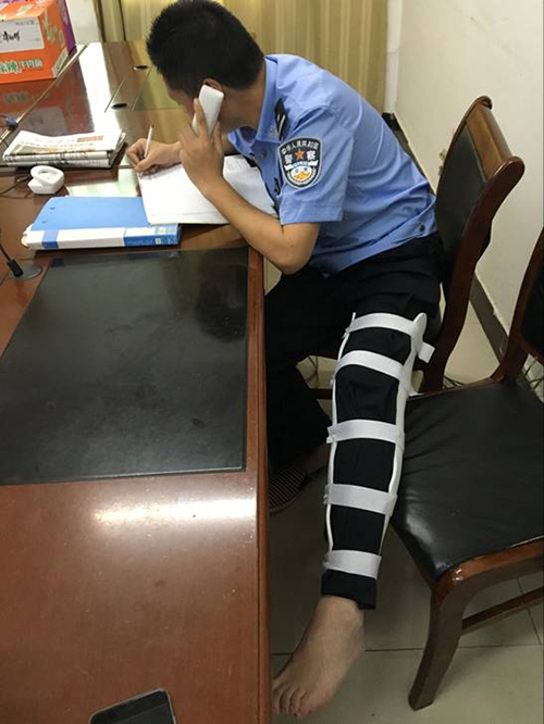 負傷民警程琪 堅守防汛第一線