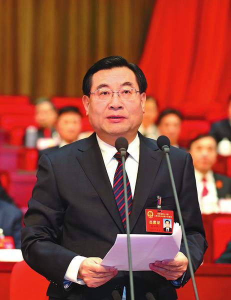 【２０１８陜西兩會專題　左上圖　顯示圖在稿件最下方】陜西省十三屆人大一次會議隆重開幕 胡和平主持 劉國中作政府工作報告