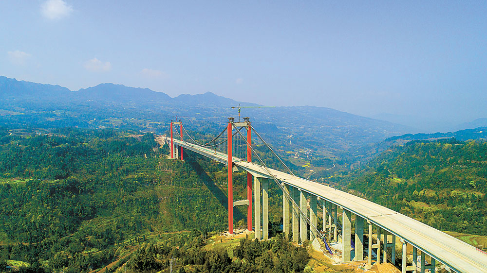 【焦點圖】“重慶第一高橋”江習高速筍溪河特大橋進入後期施工