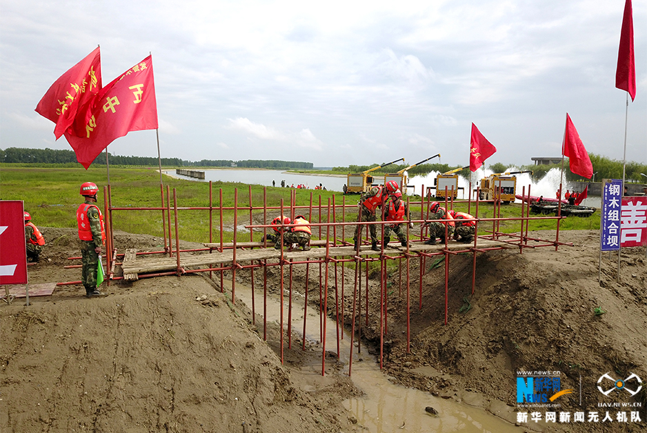 航拍湖北2018防汛抗旱軍地聯合演練