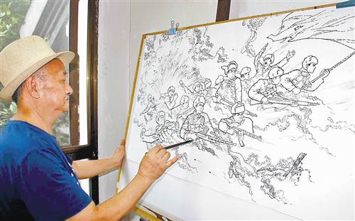 【區縣聯動】【銅梁】銅梁老畫家建軍90週年之際創作邱少雲烈士組畫【區縣聯動　列表】銅梁老畫家創作邱少雲烈士組畫