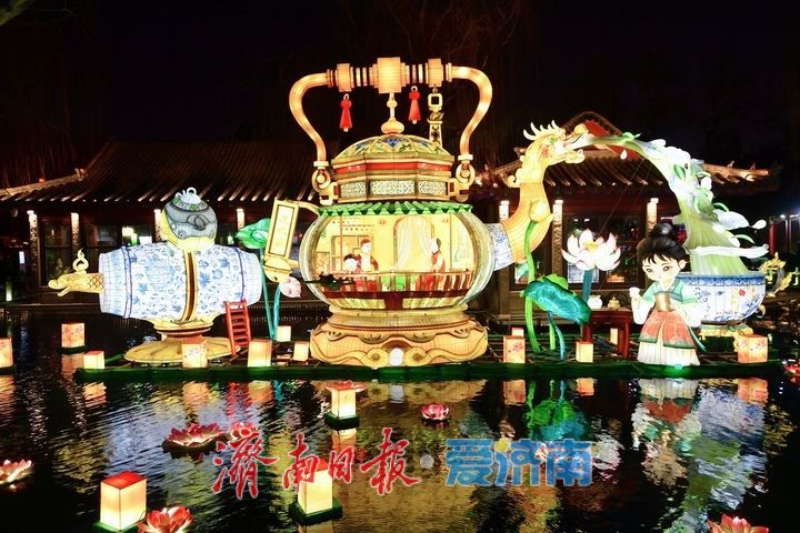 燈火璀璨年味濃,濟南市第45屆天下第一泉迎春花燈會進行試亮燈_fororder_【濟南市第45屆天下第一泉迎春花燈會】15