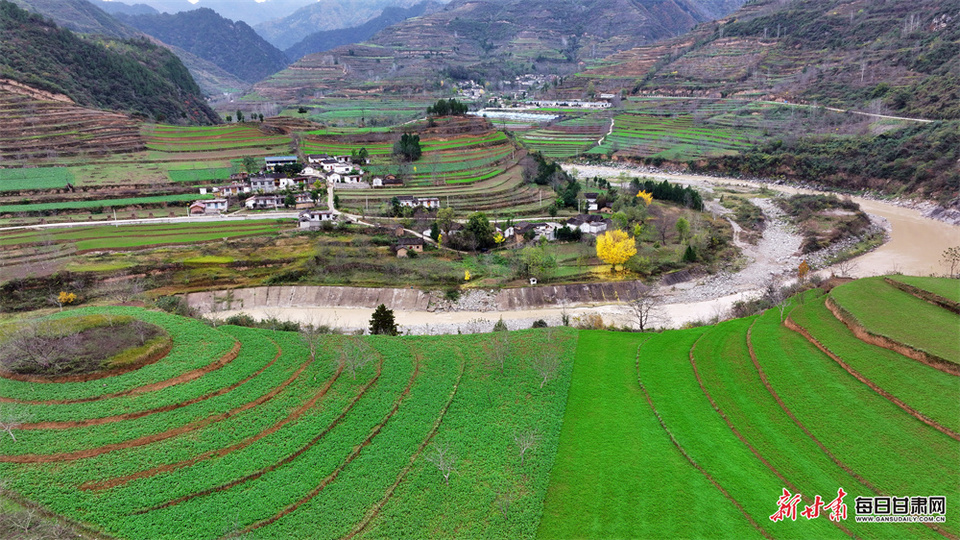 隴南康縣迷壩冬日鄉村風景獨好