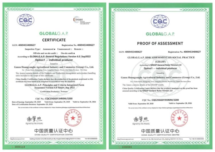 【甘快看】接軌國際!甘肅農墾黃羊河農場馬鈴薯産業獲全球良好農業規範認證