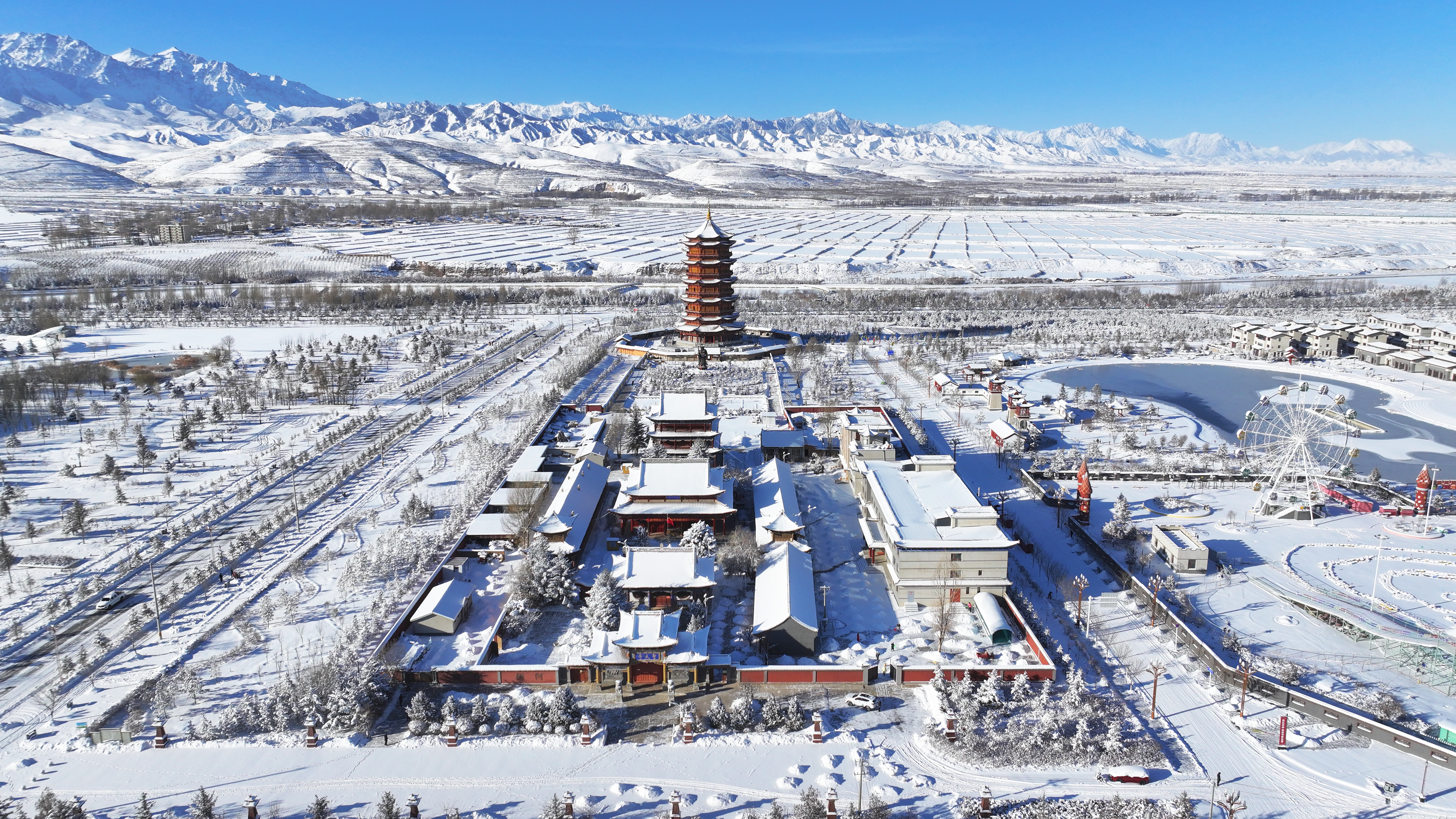 甘肅民樂：雪後小城美景如畫