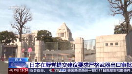 視頻丨日本在野黨提交建議要求嚴格武器出口審批