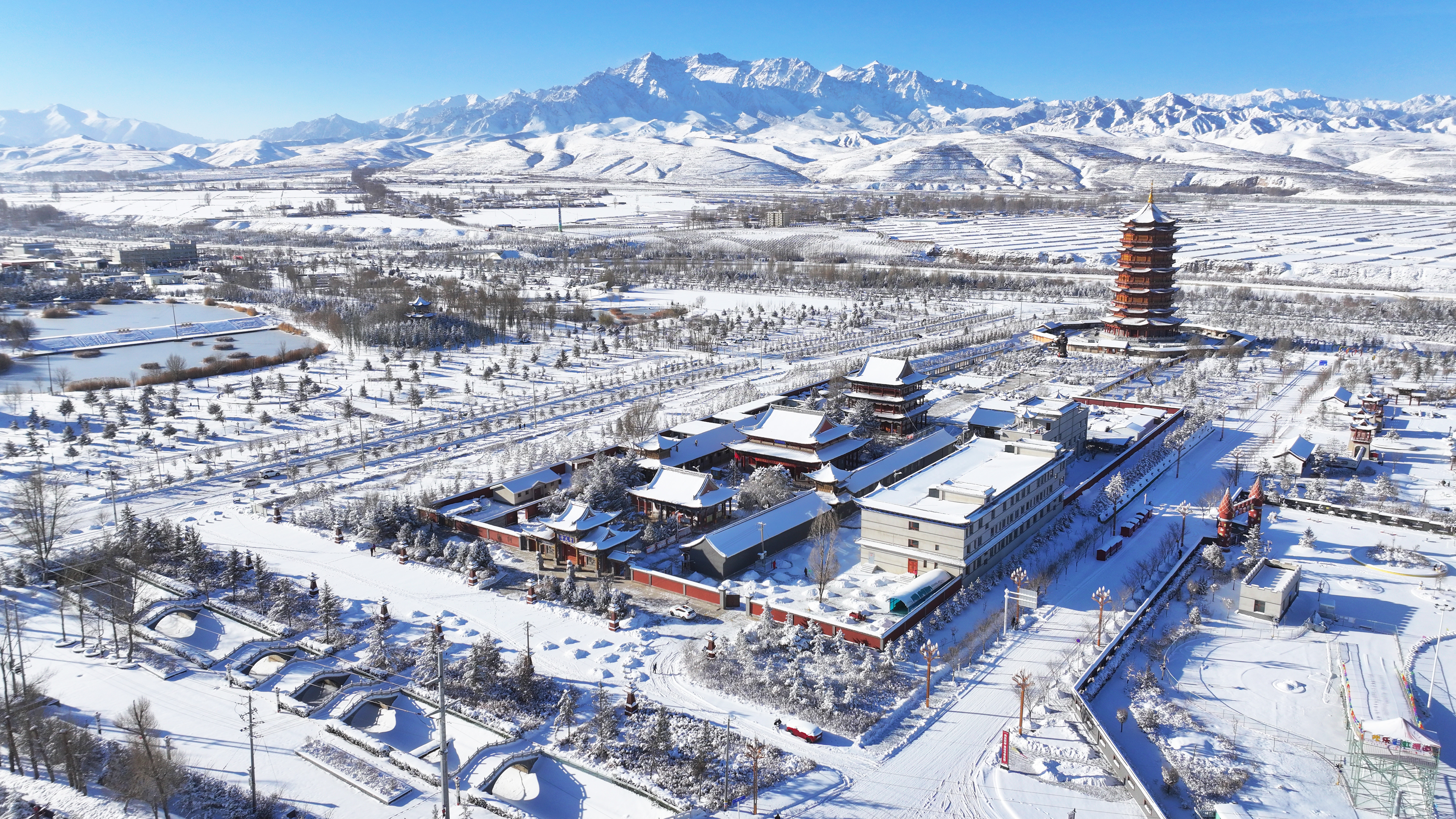 甘肅民樂：雪後小城美景如畫