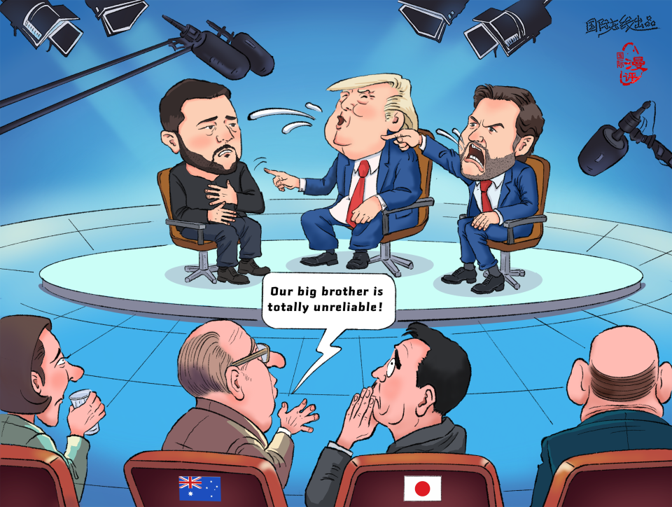 【Editorial Cartoon】“So Unreliable!”_fororder_英“真靠不住”(E)