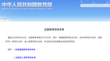 3167所！教育部發佈全國高校名單