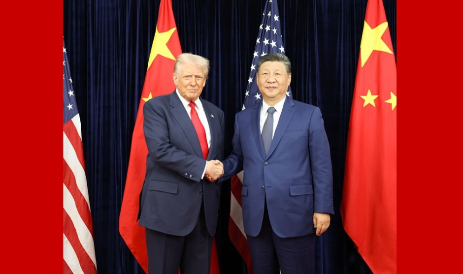 獨家視頻丨習近平同特朗普握手合影_fororder_1761795216006_238